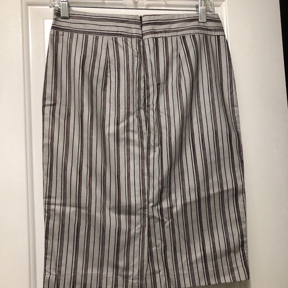 Woodin African  Striped Midi Skirt with Pink Geometric Accent Size 10 NWT - Picture 5 of 9